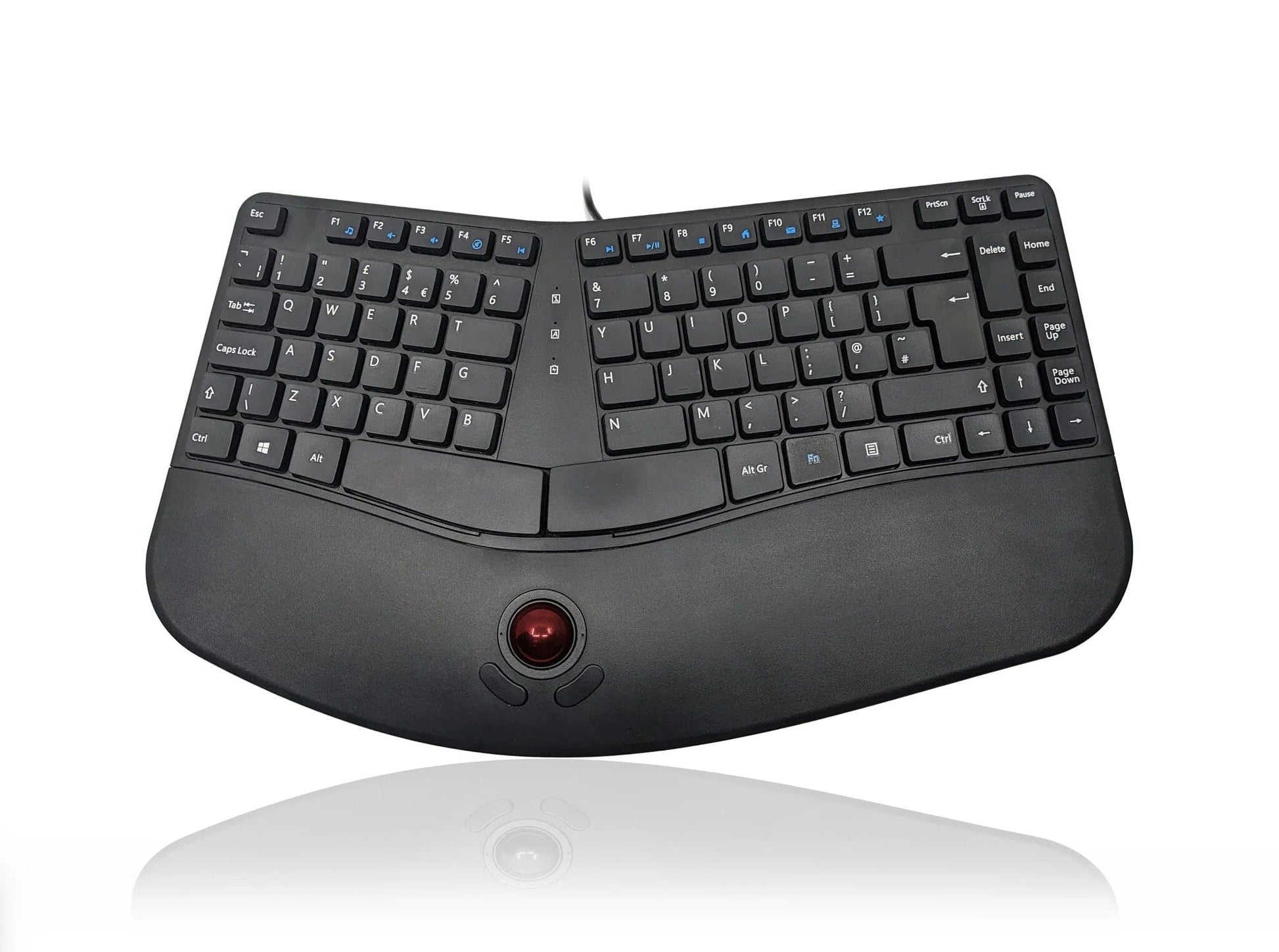 Accuratus Contour - USB Sculptured Ergonomic Split Key Multimedia Keyboard with Reverse Tilt & Trackball Accessories Accuratus   