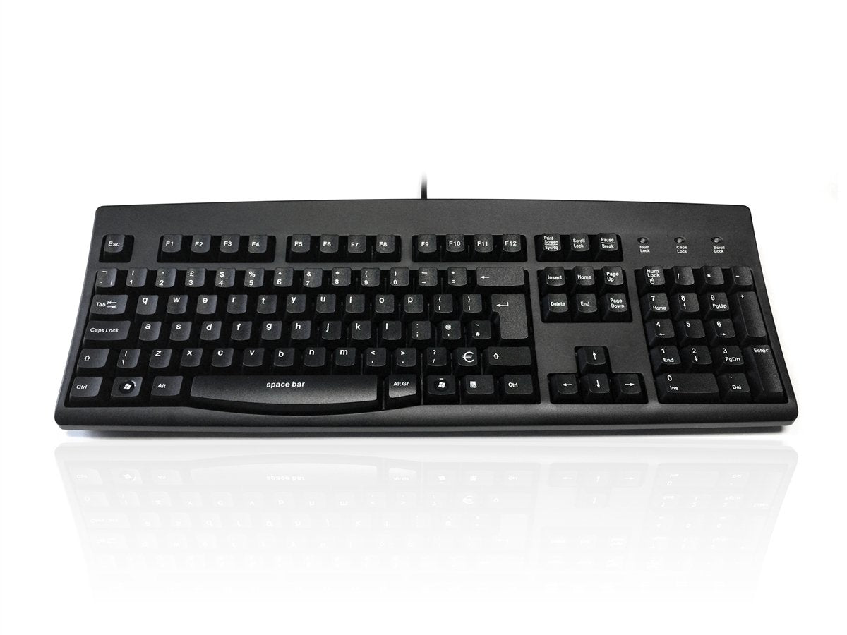 Accuratus 260 Lower Case - PS/2 Full Size Lower Case Professional Keyboard with Contoured Full Height Touch Typing Keys & Patented One Touch Euro Key