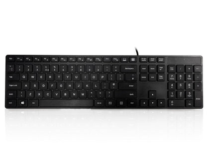 Accuratus 301 - USB Full Size Super Slim Multimedia Keyboard with Square Modern Keys - UK English Layout