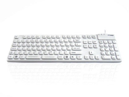 Accuratus AccuMed 105 - USB & PS/2 105 Key Sealed IP67 Antibacterial Clinical / Medical Keyboard