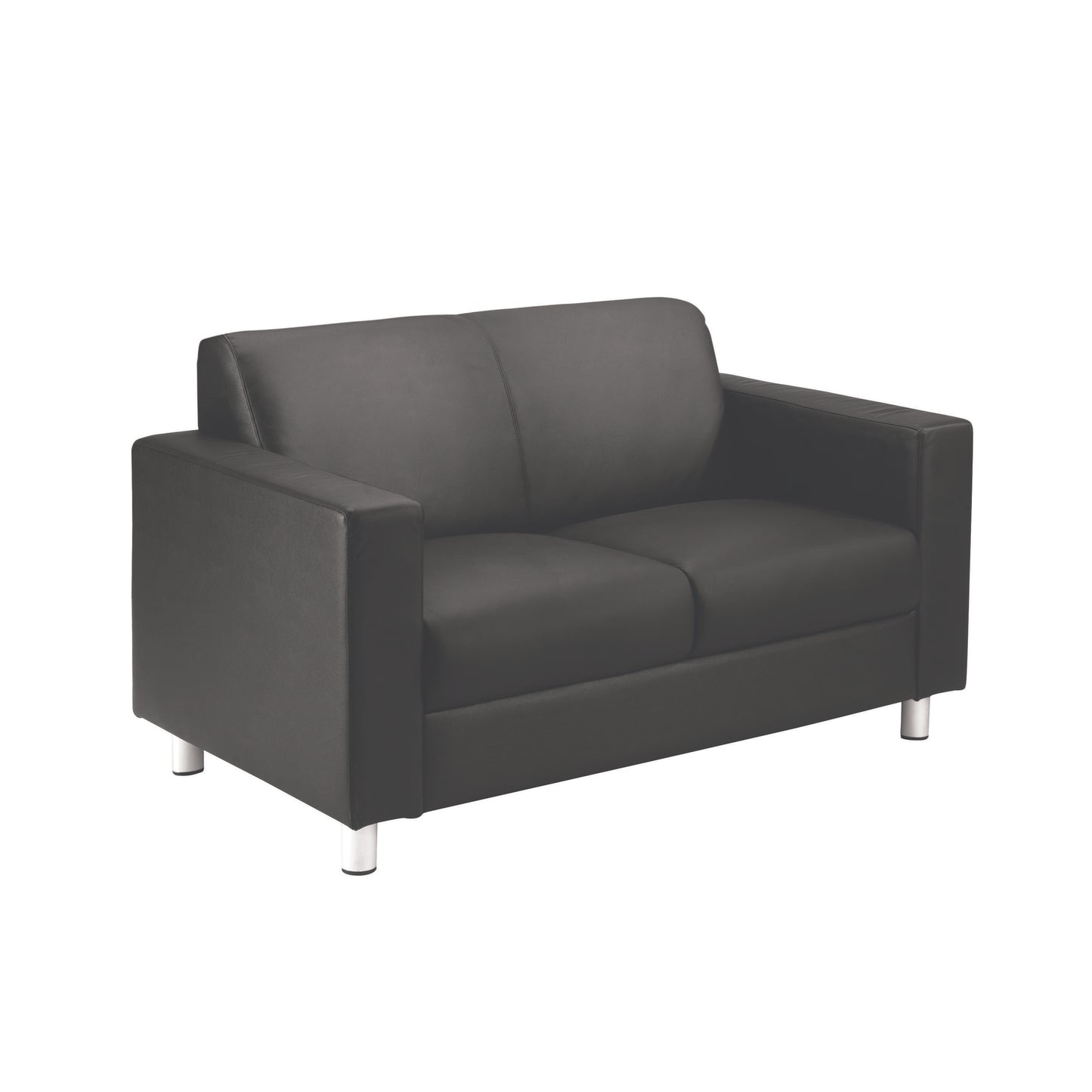 Iceberg Leather Faced Sofa | Metal Feet | Black