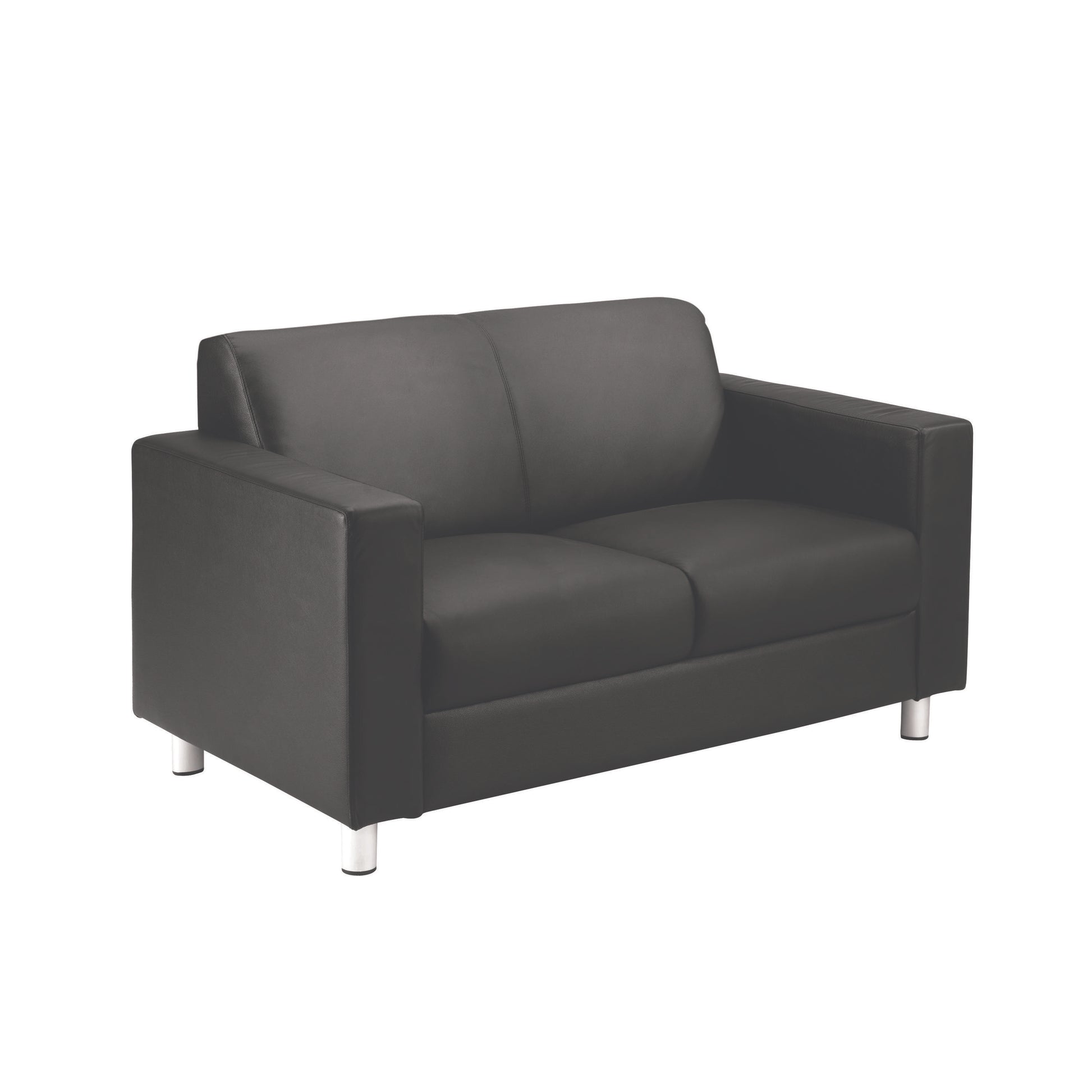 Iceberg Leather Faced Sofa | Metal Feet | Black
