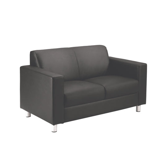 Iceberg Leather Faced Sofa | Metal Feet | Black