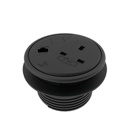 Porthole In-Desk Power & Data Modules Accessories CMD Black No Data 