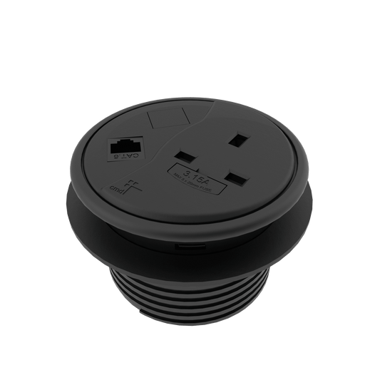 Porthole In-Desk Power & Data Modules Accessories CMD Black No Data 