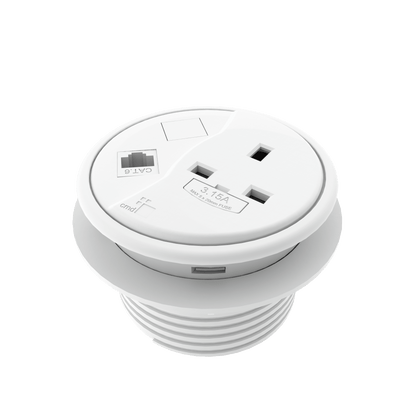 Porthole In-Desk Power & Data Modules Accessories CMD White No Data 