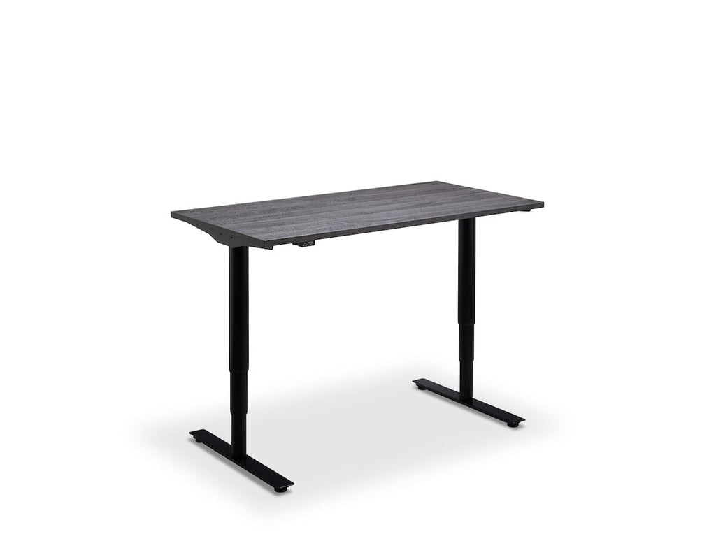 Lavoro Runda Dual Motor Sit-Stand Desk - 800mm Deep Desktops - Black Frame Accessories Lavoro Anthracite Sherman Oak 1200x800 Black