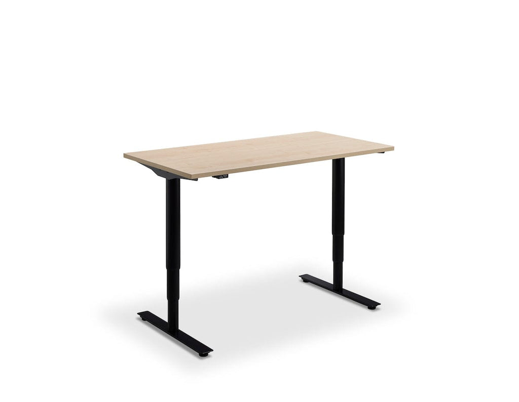 Lavoro Runda Dual Motor Sit-Stand Desk - 800mm Deep Desktops - Black Frame Accessories Lavoro Maple 1200x800 Black