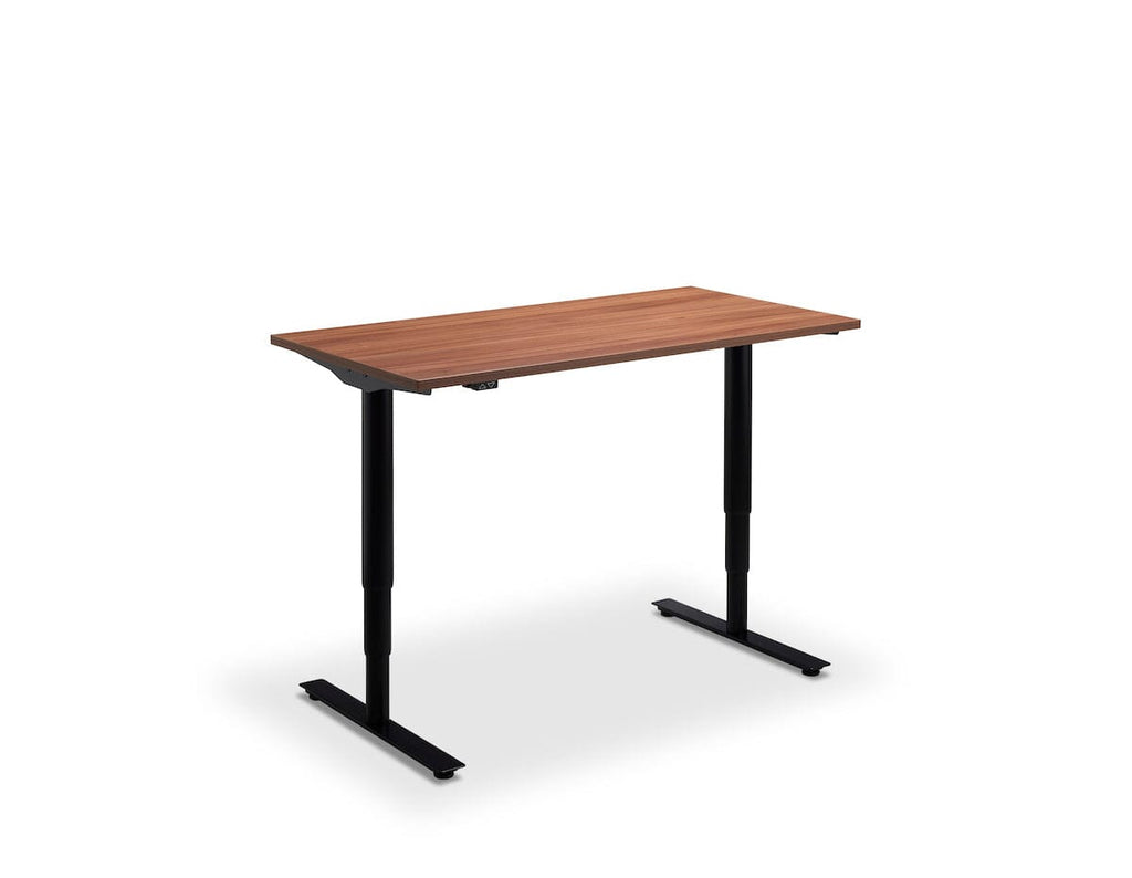 Lavoro Runda Dual Motor Sit-Stand Desk - 800mm Deep Desktops - Black Frame Accessories Lavoro Natural Dijon Walnut 1200x800 Black