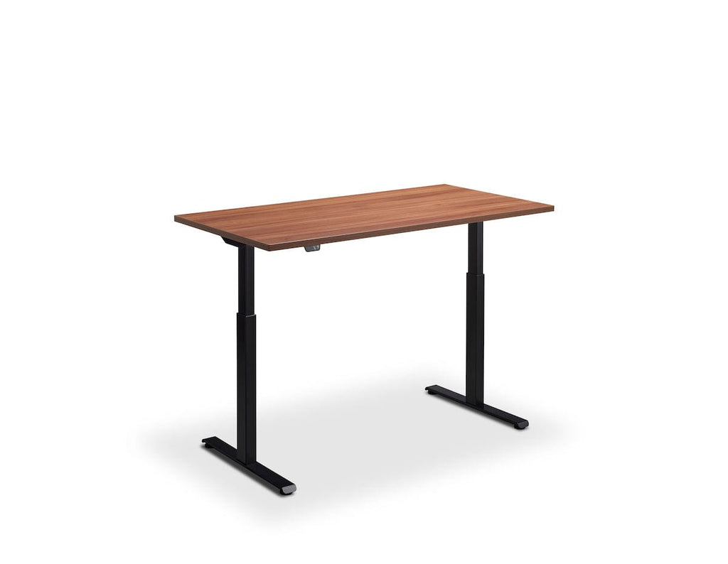 Lavoro Rusa Dual Motor Sit-Stand Desk - 600mm Deep Desktops - Black Frame Accessories Lavoro Natural Dijon Walnut 1200x600 Black