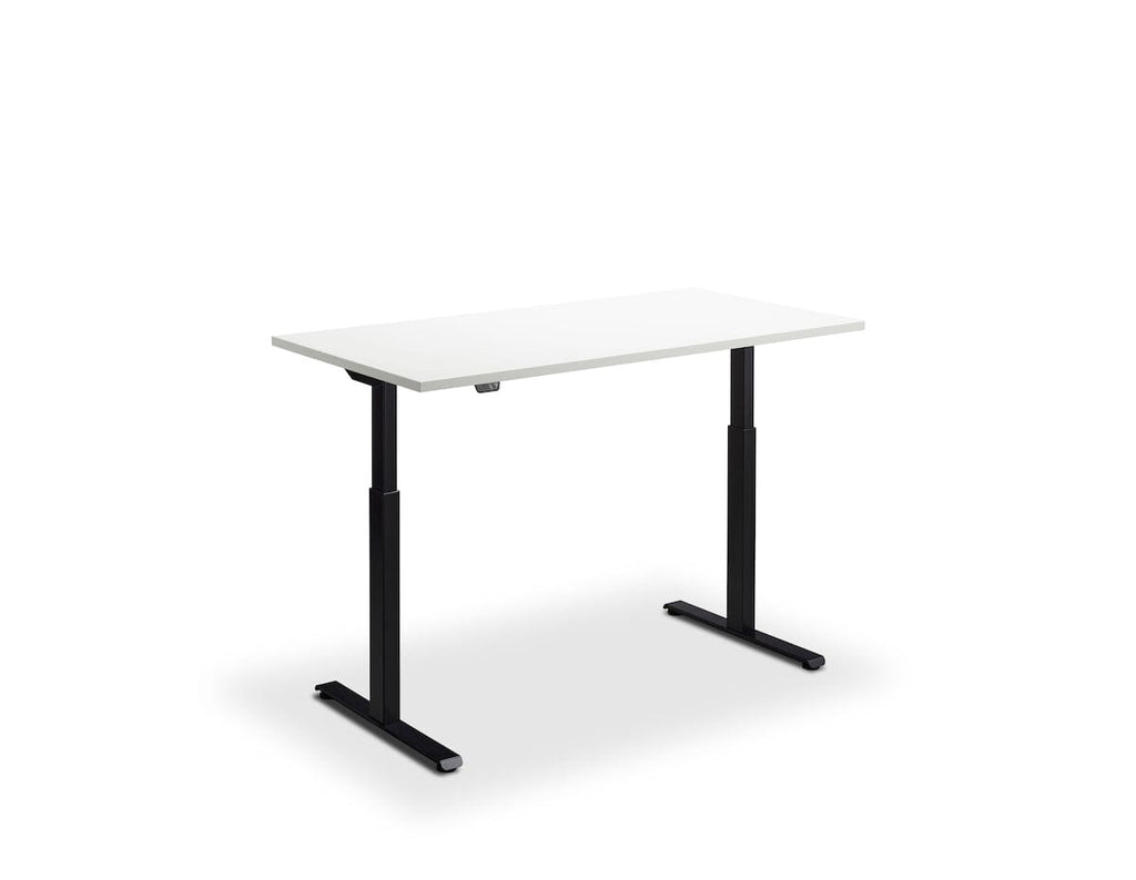 Lavoro Rusa Dual Motor Sit-Stand Desk - 600mm Deep Desktops - Black Frame Accessories Lavoro White 1200x600 Black