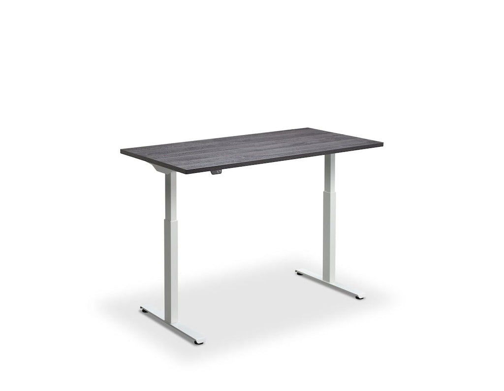 Lavoro Rusa Dual Motor Sit-Stand Desk - 800mm Deep Desktops - White Frame Accessories Lavoro Anthracite Sherman Oak 1200x800 White
