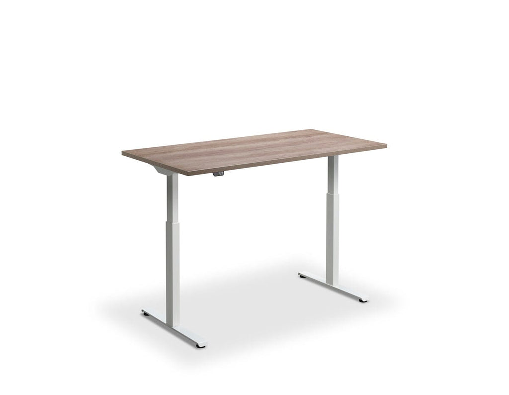 Lavoro Rusa Dual Motor Sit-Stand Desk - 800mm Deep Desktops - White Frame Accessories Lavoro Grey Nebraska Oak 1200x800 White