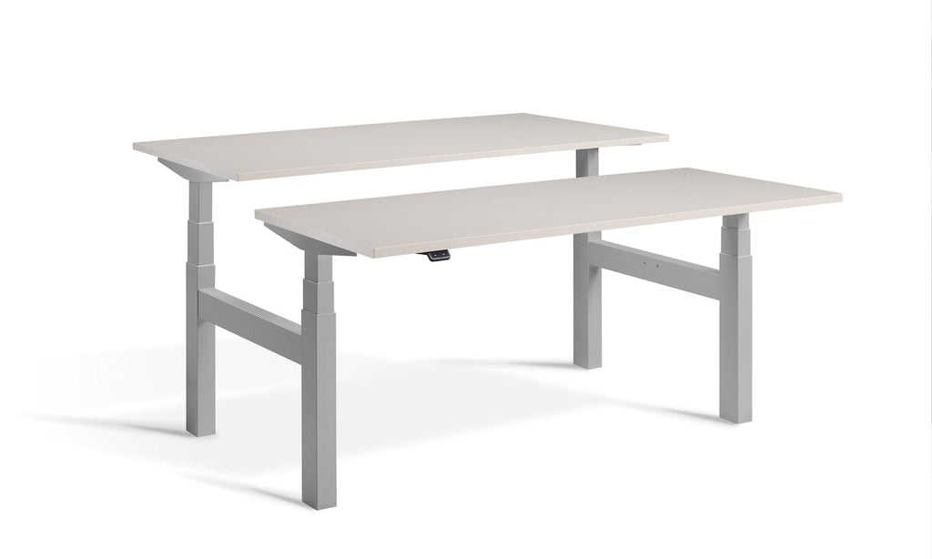 Lavoro Duo - Four Motor Back to Back Sit-Stand Desk - 700 Deep - Silver Frame Accessories Lavoro Cashmere 1200x700 Silver