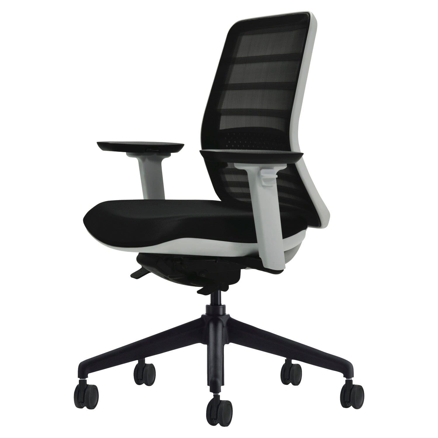 Koplus Tonique Mesh Back Task Armchair Accessories Koplus Black Base and White Frame  