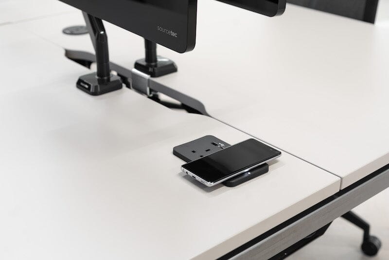 Sourcetec Ion Duo with 1 Power, Dual Fast Charge USB A+C and Wireless Charging Pad - e-furniture