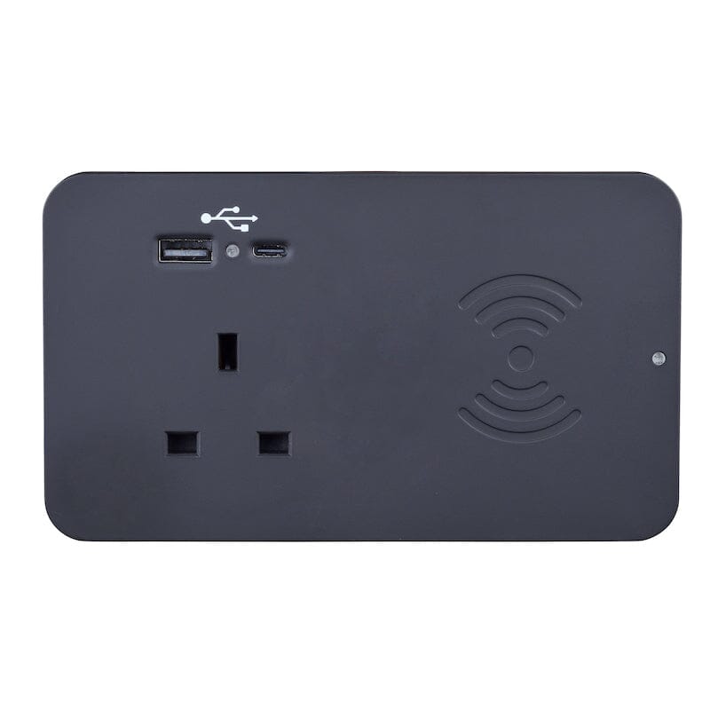 Sourcetec Ion Duo with 1 Power, Dual Fast Charge USB A+C and Wireless Charging Pad - e-furniture