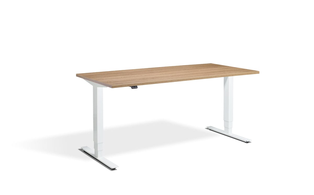 Lavoro Advance Dual Motor Sit-Stand Desk - 700mm Deep Desktops - White Frame Accessories Lavoro Brown Oak 1200x700 White