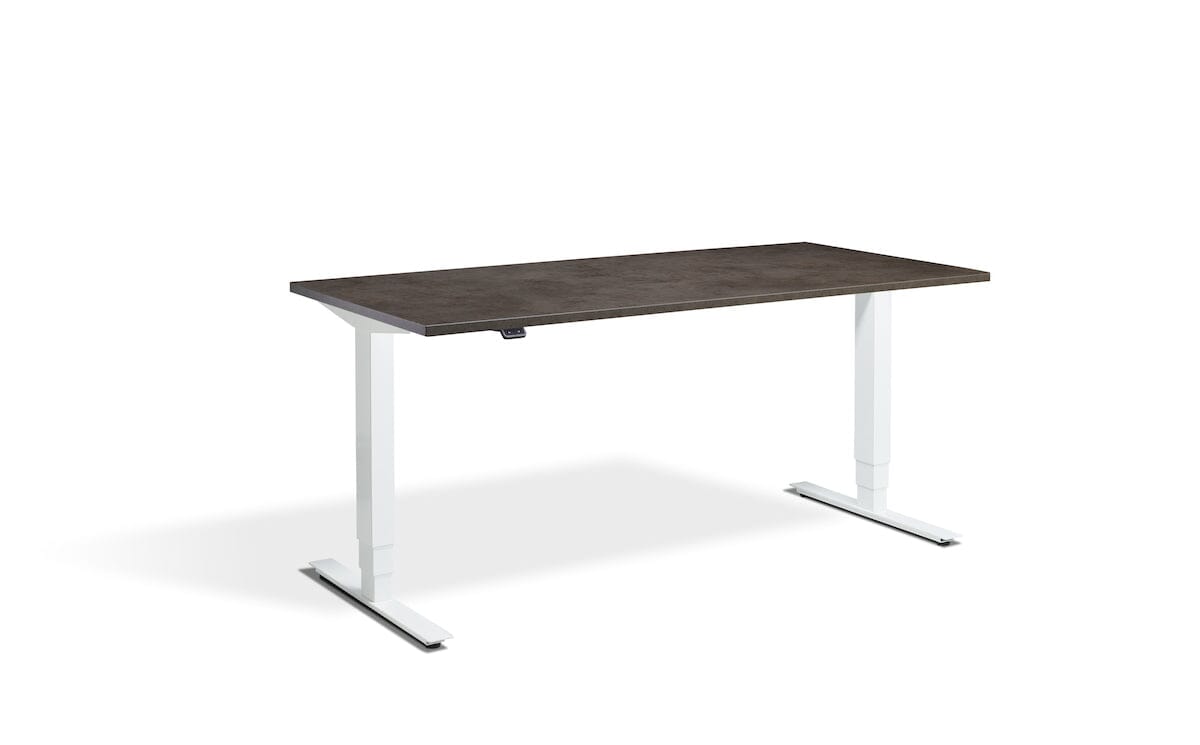 Lavoro Advance Dual Motor Sit-Stand Desk - 700mm Deep Desktops - White Frame Accessories Lavoro Dark Concrete 1200x700 White