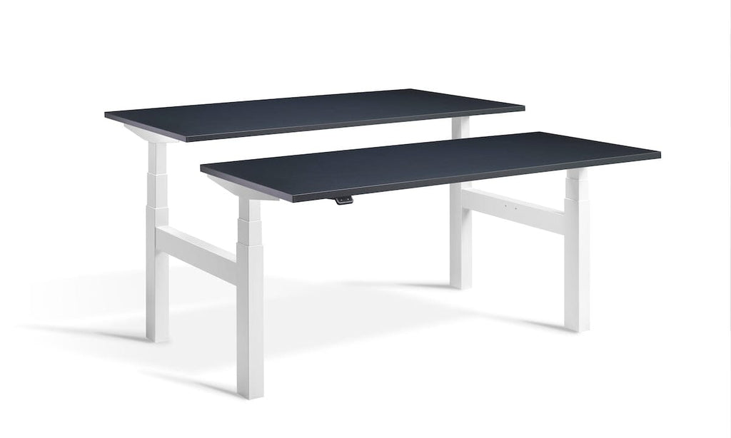 Lavoro Duo - Four Motor Back to Back Sit-Stand Desk - 700 Deep - White Frame Accessories Lavoro Anthracite 1200x700 White