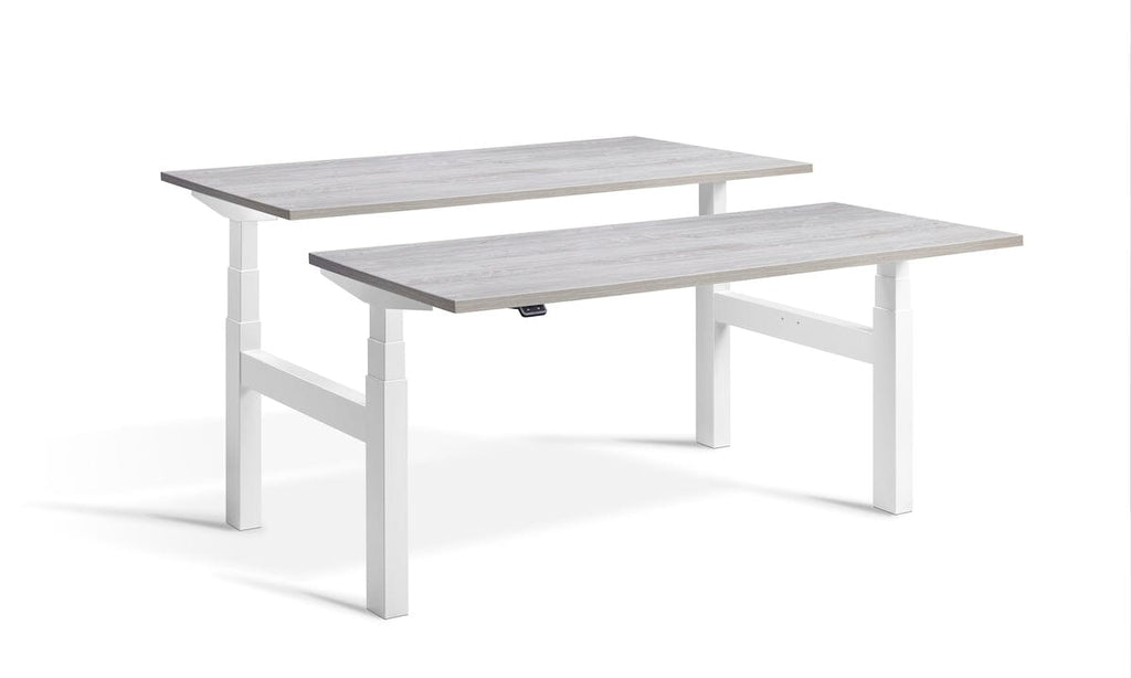 Lavoro Duo - Four Motor Back to Back Sit-Stand Desk - 700 Deep - White Frame Accessories Lavoro Cascina Pine 1200x700 White