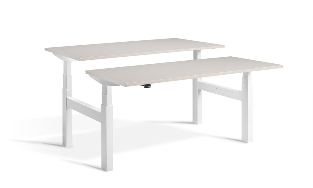 Lavoro Duo - Four Motor Back to Back Sit-Stand Desk - 700 Deep - White Frame Accessories Lavoro Cashmere 1200x700 White