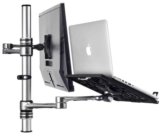 Atdec Dual Notebook/Monitor Arm Combo Desk Mount Accessories Atdec Silver  