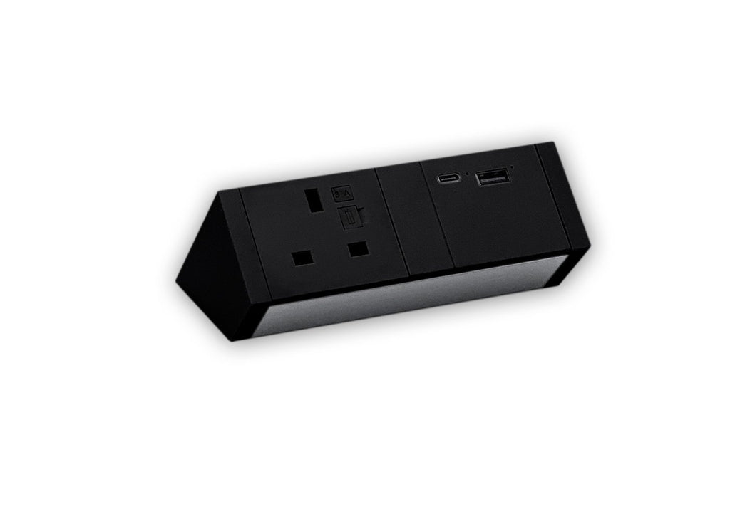 Athena2 Power Rail with 1 Power - 3.15A. Dual USB charger 30W - A+C. - e-furniture