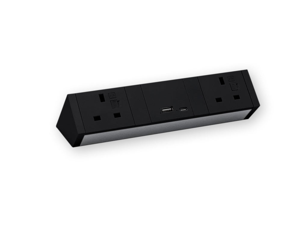Athena2 Power Rail with 2 Power - 3.15A. Dual USB charger 30W - A+C. - e-furniture