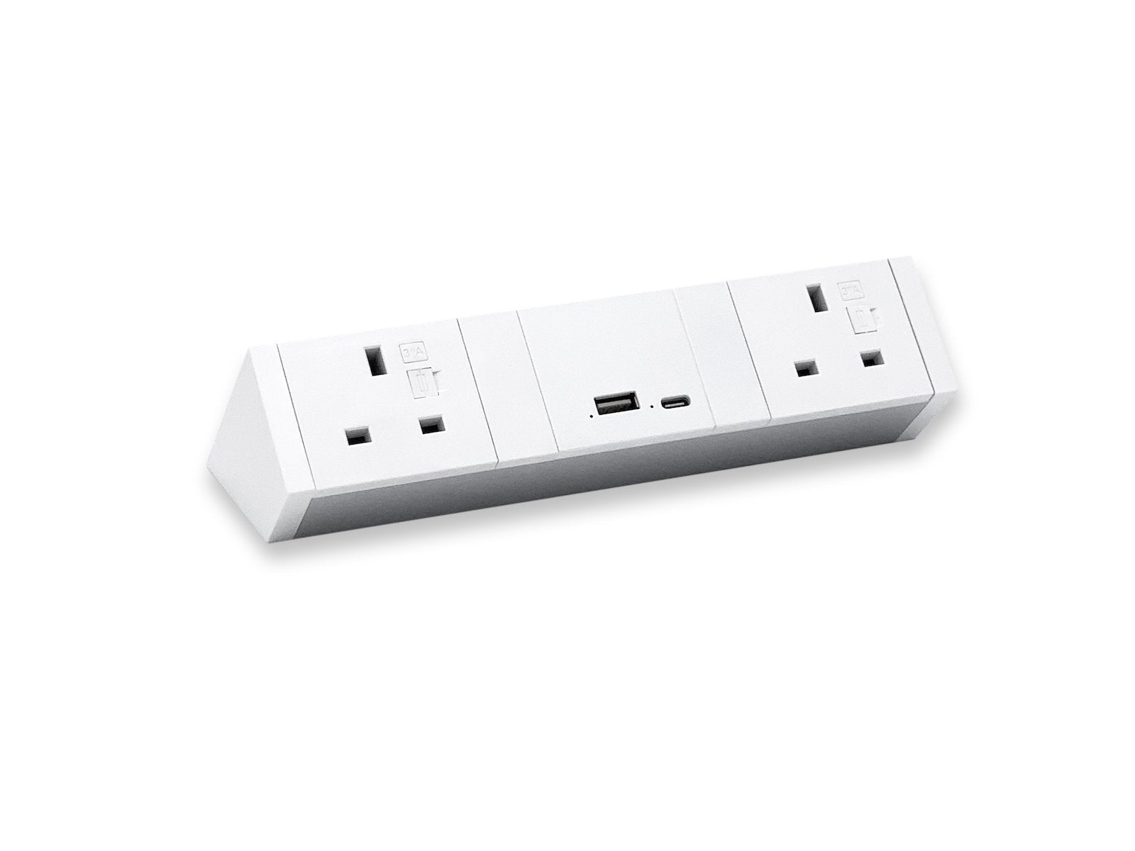 Athena2 Power Rail with 2 Power - 3.15A. Dual USB charger 30W - A+C. Accessories CMS Electracom White  