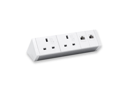 Athena2 Power Rail with 2 Power - 3.15A. 2 CAT6 UTP Data. Accessories CMS Electracom White  