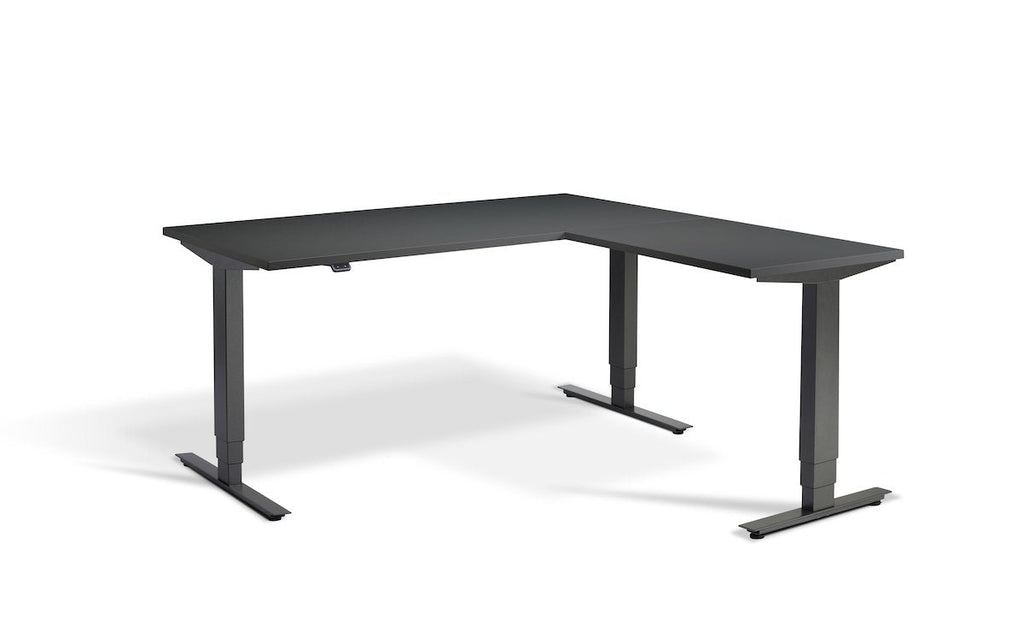 Lavoro Advance Corner Triple Motor Sit-Stand Desk - Anthracite Frame - e-furniture