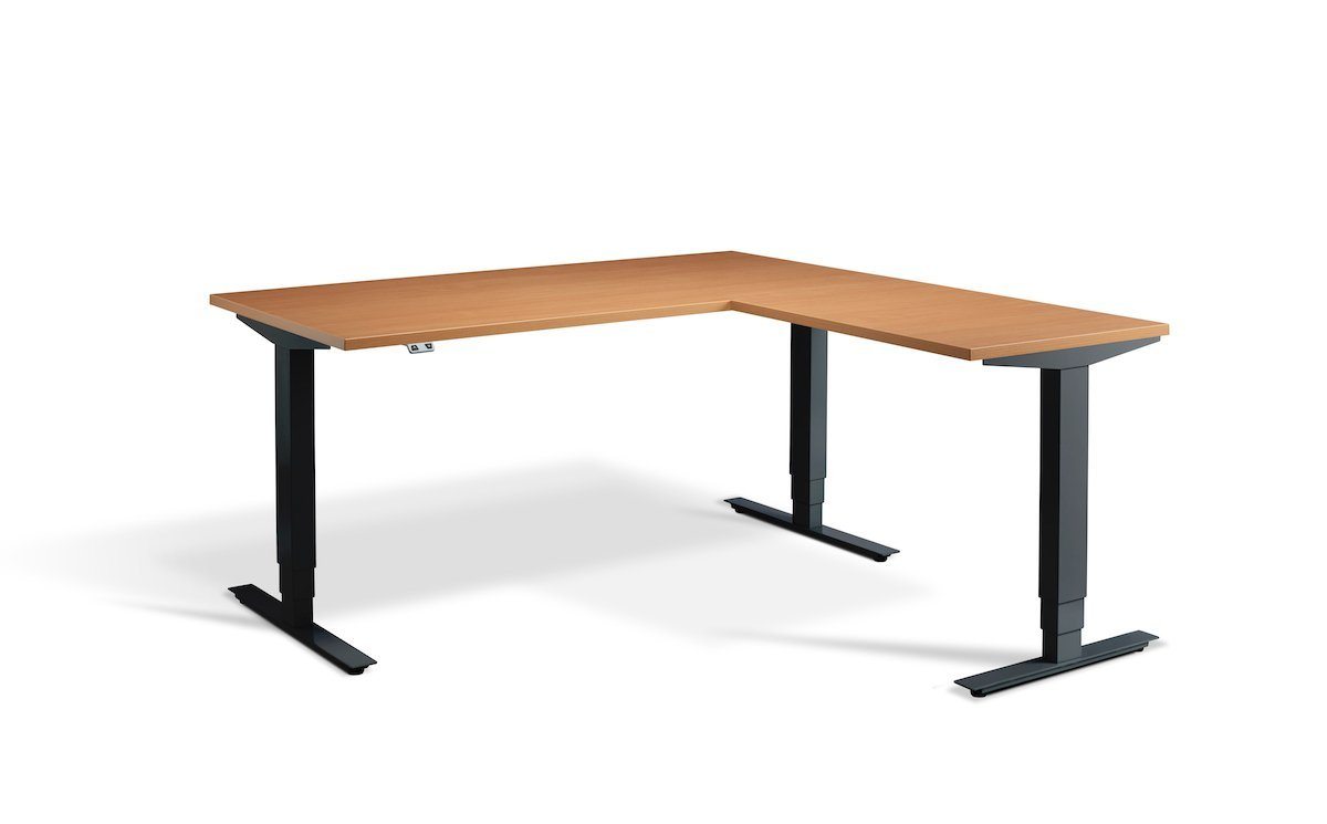 Lavoro Advance Corner Triple Motor Sit Stand Desk Black Frame