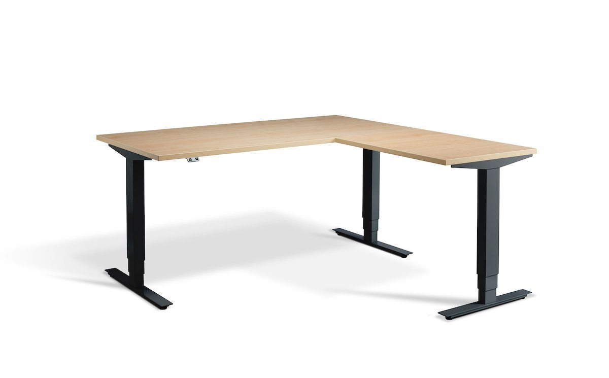 Lavoro Advance Corner Triple Motor Sit Stand Desk Black Frame