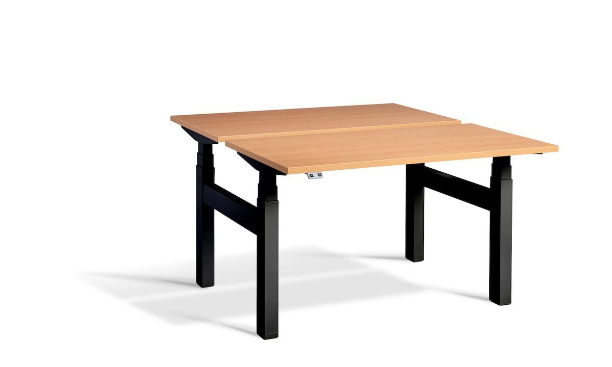 Lavoro Duo - Four Motor Back to Back Sit-Stand Desk - 800 Deep - Black Frame Accessories Lavoro Beech 1200x800 Black