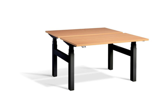 Lavoro Duo - Four Motor Back to Back Sit-Stand Desk - 700 Deep - Black Frame Accessories Lavoro Beech 1200x700 Black