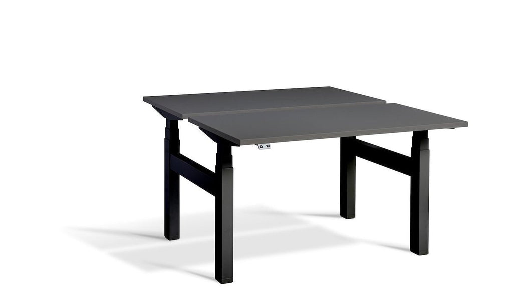 Lavoro Duo - Four Motor Back to Back Sit-Stand Desk - 700 Deep - Black Frame Accessories Lavoro Graphite 1400x700 Black