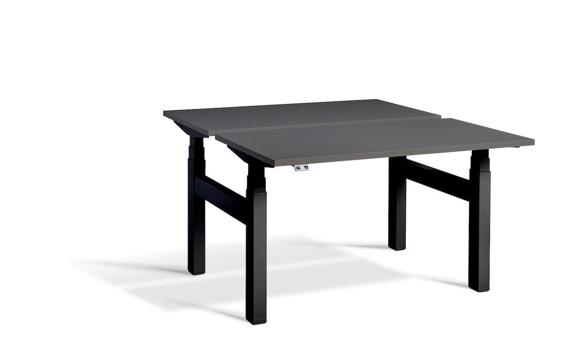 Lavoro Duo - Four Motor Back to Back Sit-Stand Desk - 800 Deep - Black Frame Accessories Lavoro Graphite 1400x800 Black
