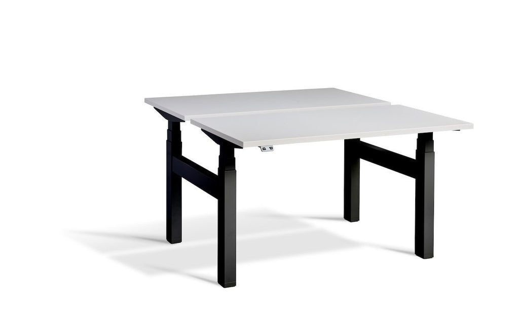 Lavoro Duo - Four Motor Back to Back Sit-Stand Desk - 700 Deep - Black Frame Accessories Lavoro Light Grey 1400x700 Black