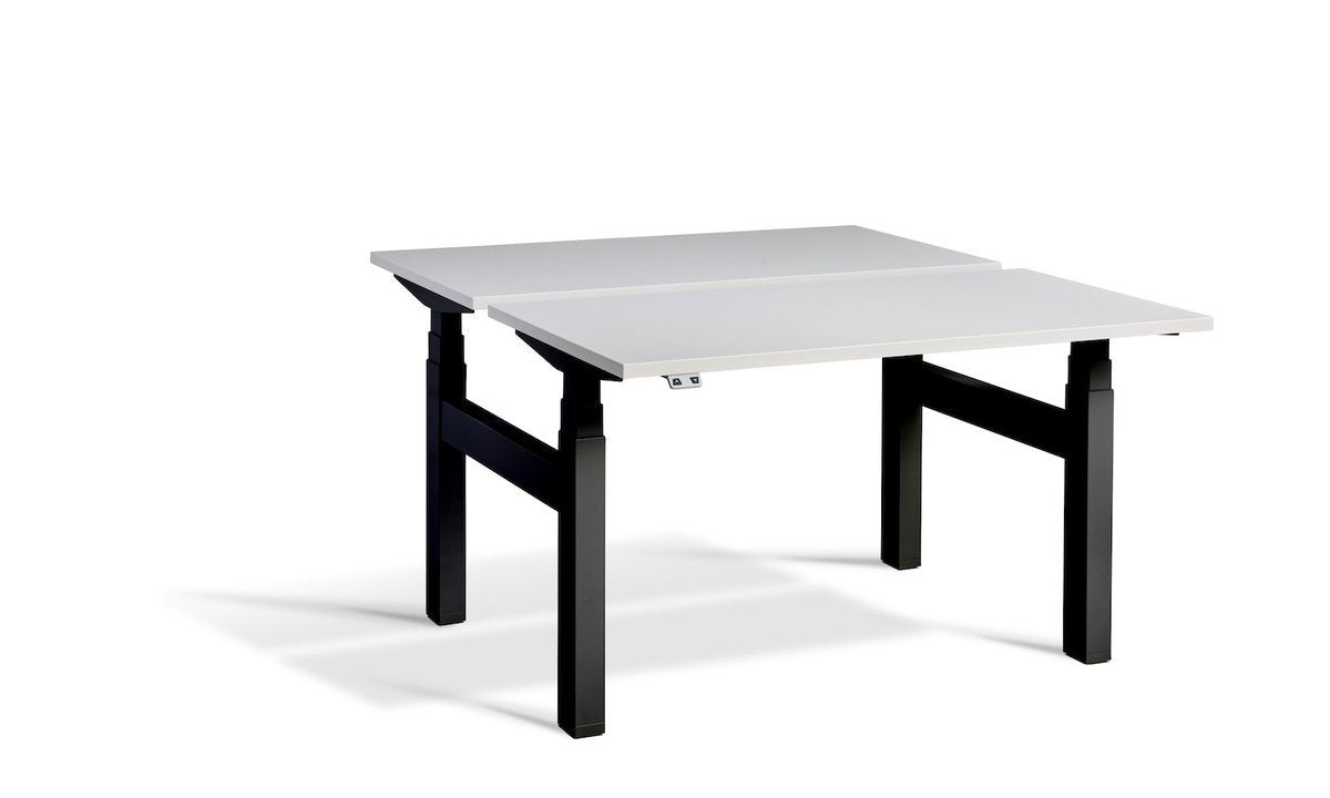 Lavoro Duo - Four Motor Back to Back Sit-Stand Desk - 800 Deep - Black Frame Accessories Lavoro Light Grey 1800x800 Black