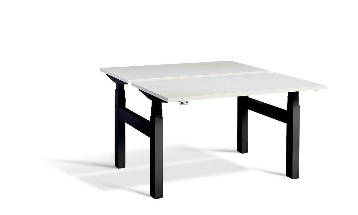 Lavoro Duo - Four Motor Back to Back Sit-Stand Desk - 800 Deep - Black Frame Accessories Lavoro White 1200x800 Black