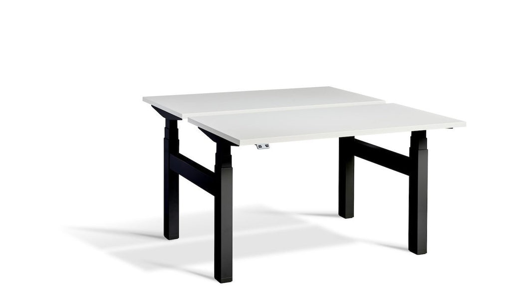 Lavoro Duo - Four Motor Back to Back Sit-Stand Desk - 700 Deep - Black Frame Accessories Lavoro White 1400x700 Black