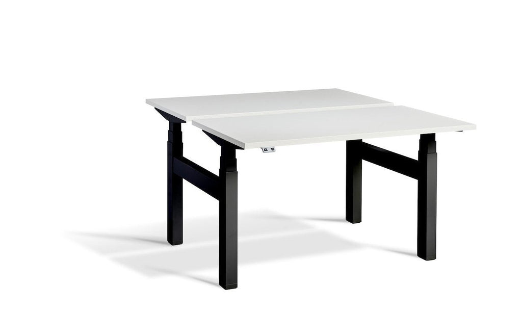 Lavoro Duo - Four Motor Back to Back Sit-Stand Desk - 700 Deep - Black Frame Accessories Lavoro White 1600x700 Black