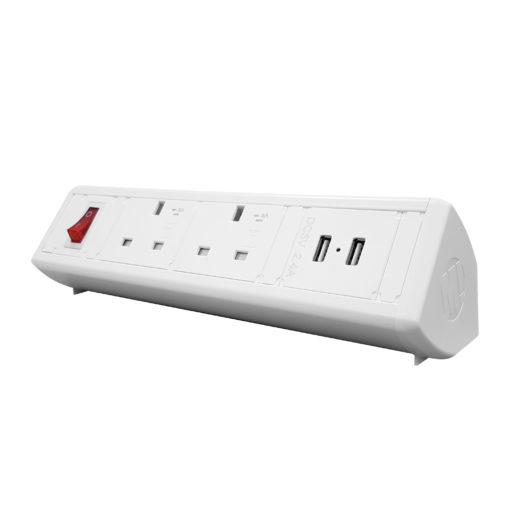 Boost Desktop Power Module with 2 UK Power Sockets and 2 USB Charging Ports - e-furniture