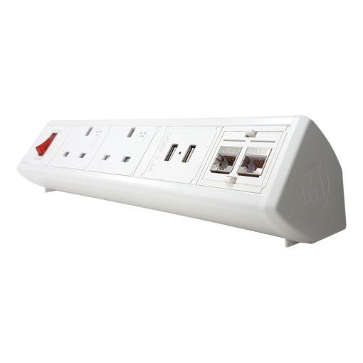 Boost Desktop Power Module with 2 UK Power Sockets, 2 Cat6 Data Sockets and 2 USB Charging Ports Accessories Metalicon   