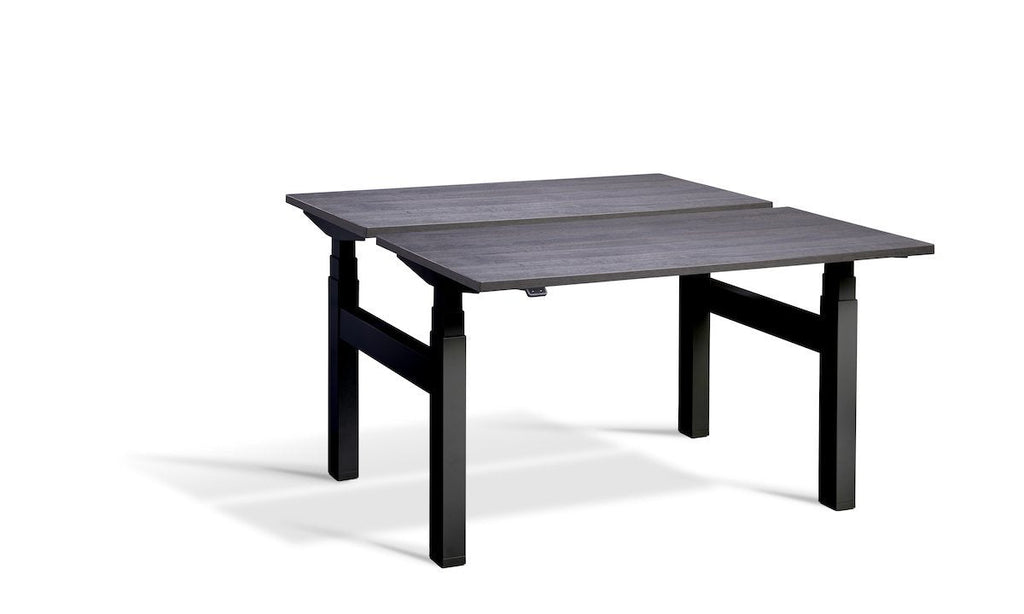 Lavoro Duo - Four Motor Back to Back Sit-Stand Desk - 700 Deep - Black Frame Accessories Lavoro Anthracite Sherman Oak 1200x700 Black