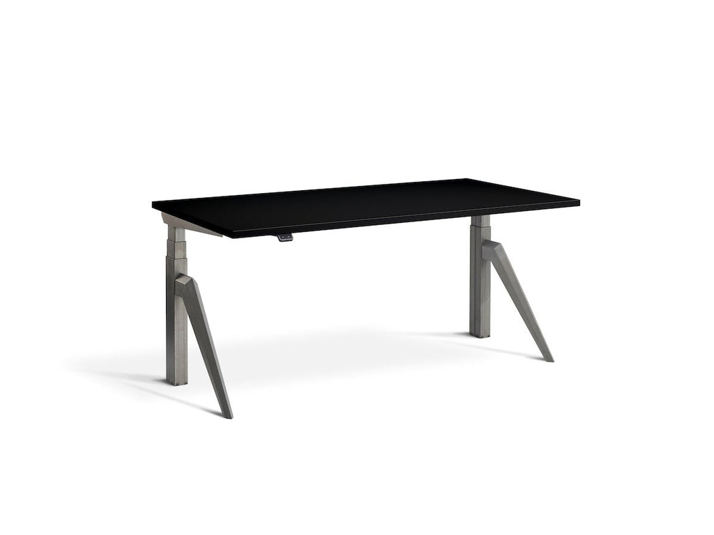 Lavoro Five Dual Motor Sit-Stand Desk - 700mm Deep Desktops - Raw Steel Frame Accessories Lavoro Black 1400x700 Five