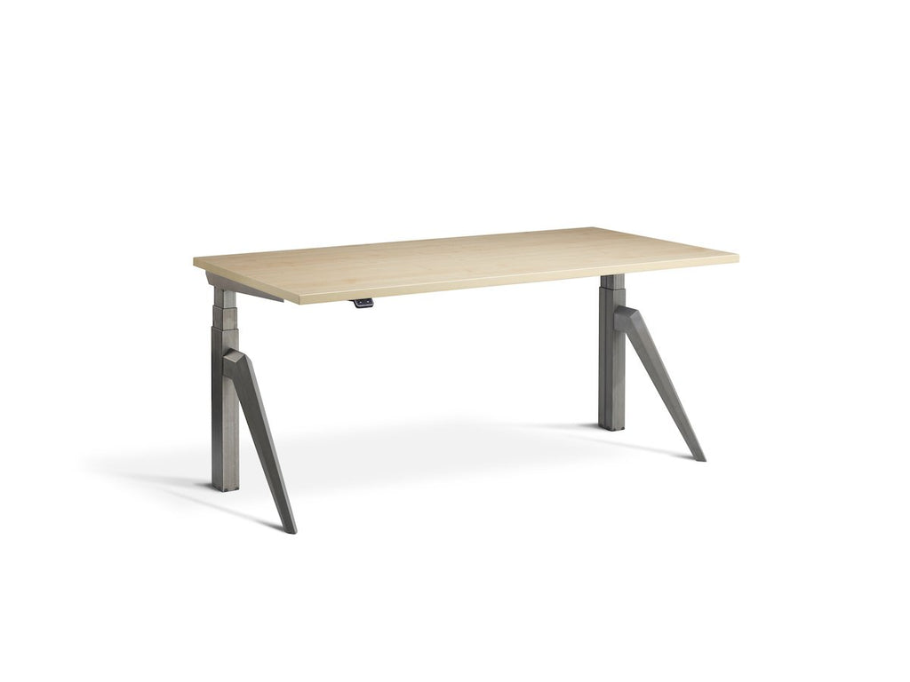 Lavoro Five Dual Motor Sit-Stand Desk - 700mm Deep Desktops - Raw Steel Frame Accessories Lavoro Maple 1600x700 Five