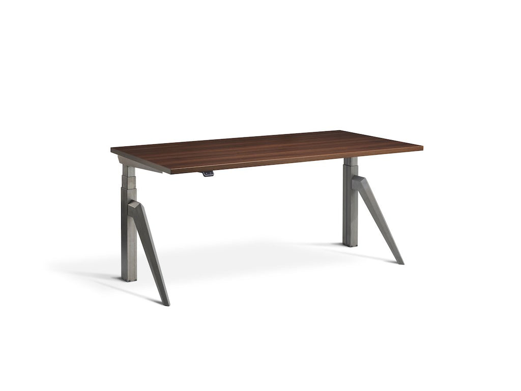 Lavoro Five Dual Motor Sit-Stand Desk - 700mm Deep Desktops - Raw Steel Frame Accessories Lavoro Natural Dijon Walnut 1600x700 Five