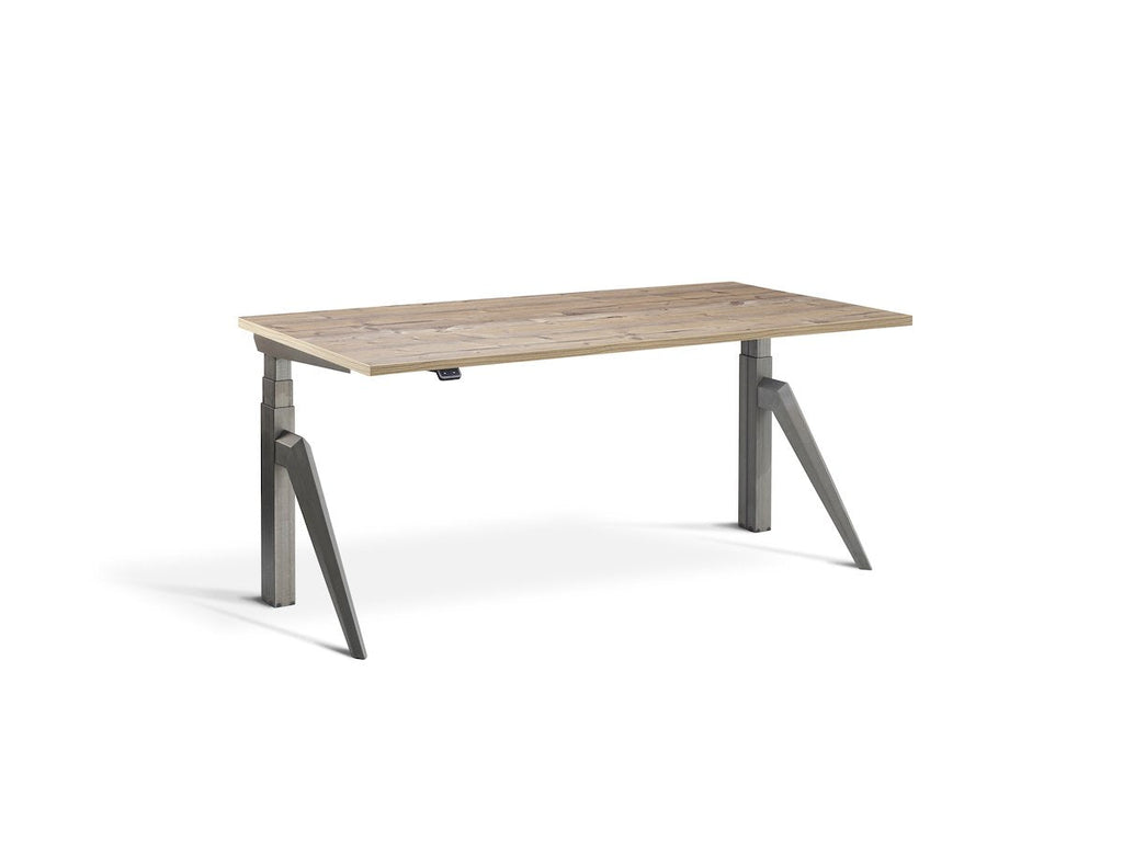 Lavoro Five Dual Motor Sit-Stand Desk - 700mm Deep Desktops - Raw Steel Frame Accessories Lavoro Timber 1600x700 Five